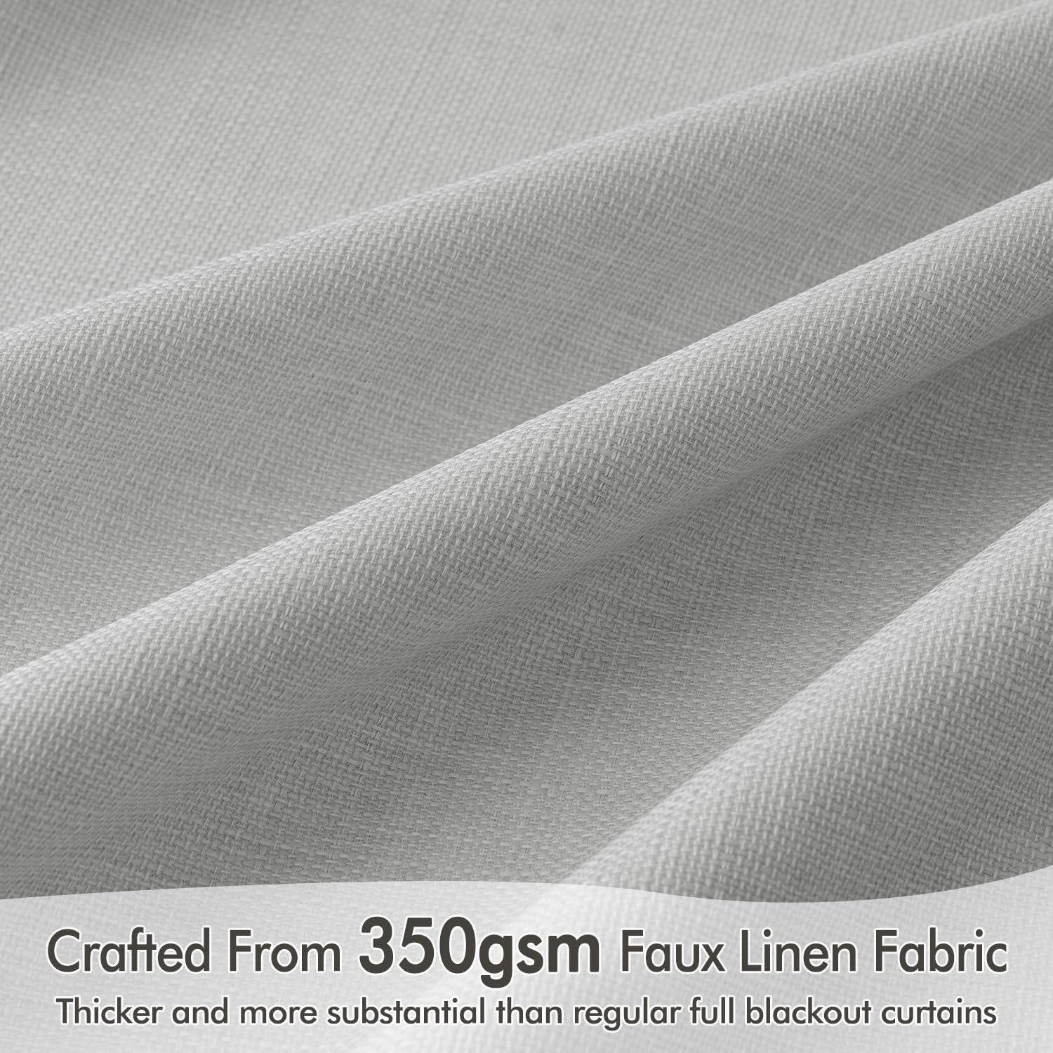 MIULEE 100% Blackout Curtains 102 Inch Long 2 Panels Set for Bedroom, Thick Faux Linen Black Out