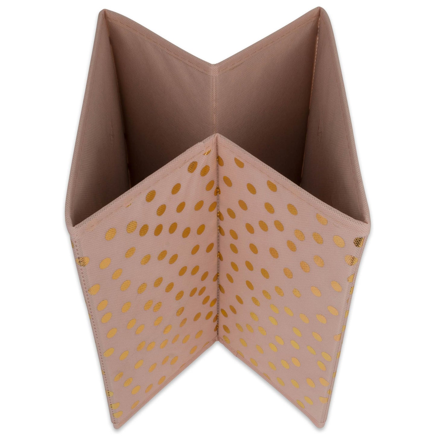DII Woven Polyester Storage Bin, Polka Dot, Pink & Gold, Small Set of 4