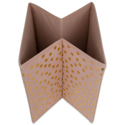 DII Woven Polyester Storage Bin, Polka Dot, Pink & Gold, Small Set of 4