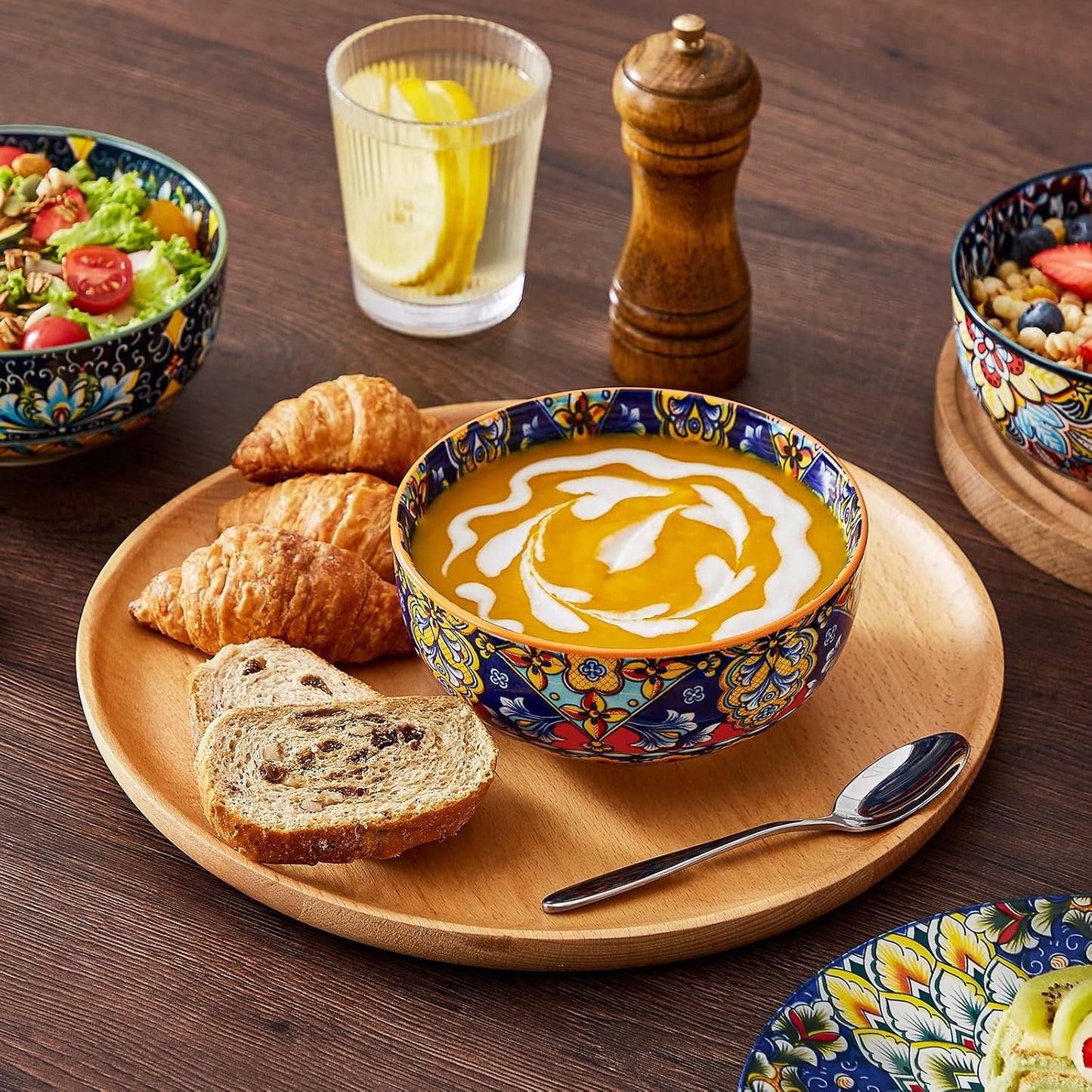 vancasso 18 Pieces Dinnerware Sets, Plates and Bowls Set, Porcelain Dishes Set for 6, Microwave and
