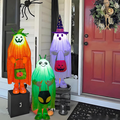 32" Front Porch Light up Halloween Figure Décor, Kit Standing Trick or Treat Indoor and Outdoor