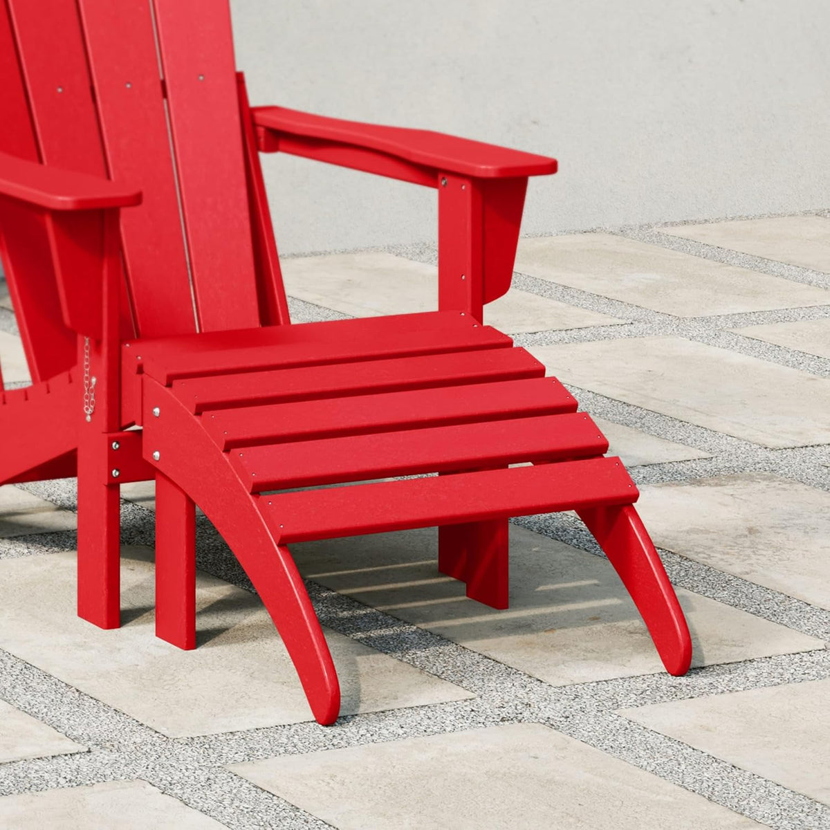 WestinTrends Outdoor Ottoman, Patio Adirondack Ottoman Foot Rest, All Weather Poly Lumber Folding