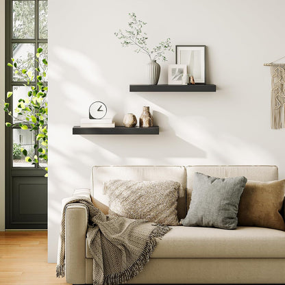 HOOBRO Floating Shelves for Wall, Wall Mounted Shelf Set of 2, 23.6" Hanging Shelf with Invisible