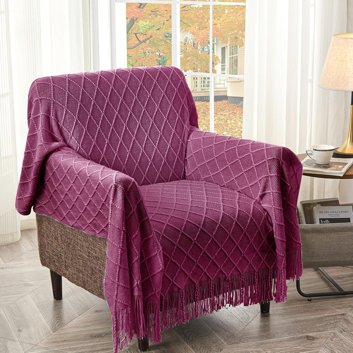 inhand Knitted Throw Blanket for Couch and Bed, Soft Living Room Home Decor Knitted Blanket with