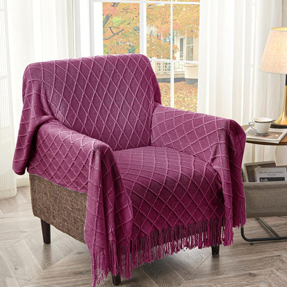 inhand Knitted Throw Blanket for Couch and Bed, Soft Living Room Home Decor Knitted Blanket with