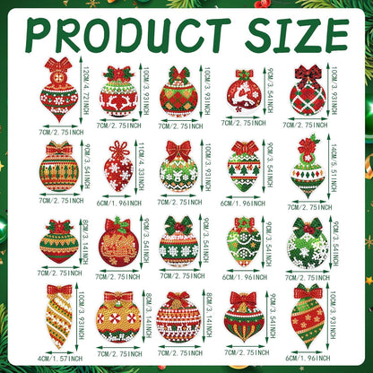 Tondiamo 20 Pcs Christmas Diamond Painting Keychain Kits 5D DIY Diamond Art Pendants Double Sided