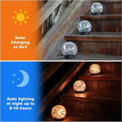 Solar Globe Lights Outdoor Waterproof-Solar Balls-Solar Garden Lights-Orbs for Outside 4 Pack