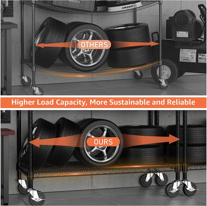 Industrial Metal 4 Tier Shelving for Garage, Pantry, Warehouse, Basement Utility Room, Storage Rack