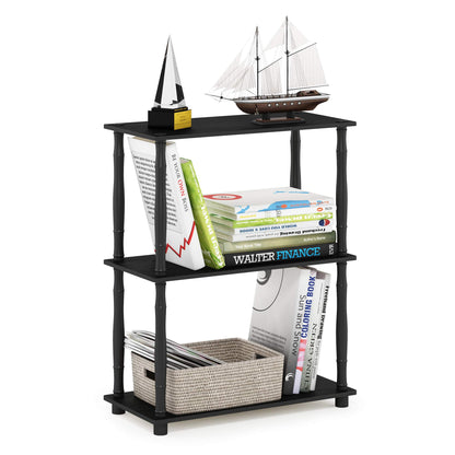 Furinno TURN-N-TUBE Storage Shelves, 3-Tier Book Shelf, Corner Shelf, Toolless Open Shelves, for