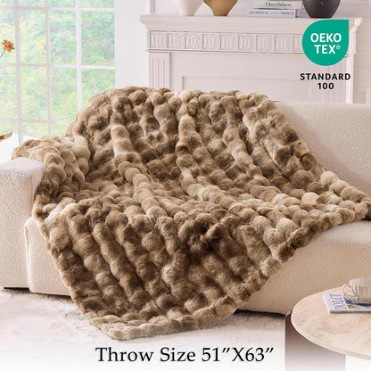 BENVWE Fluffy Faux Fur Throw Blanket for Couch - Soft, Plush, Thick, Cozy, Fuzzy Luxury Minky