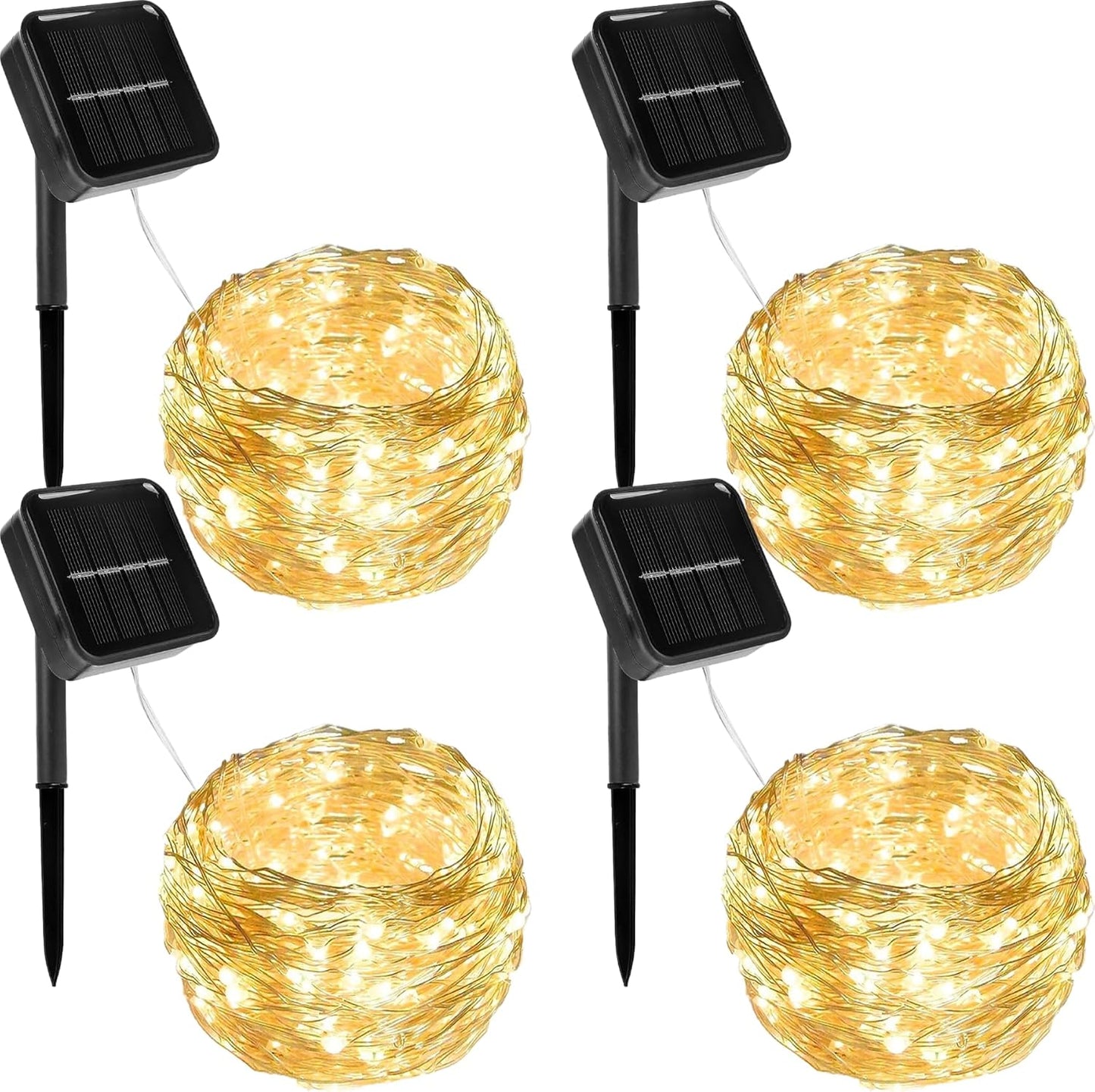 Twinkle Star 4 Pack Solar String Lights Outdoor, Total 460 FT 480 LED Solar Fairy Lights Outside