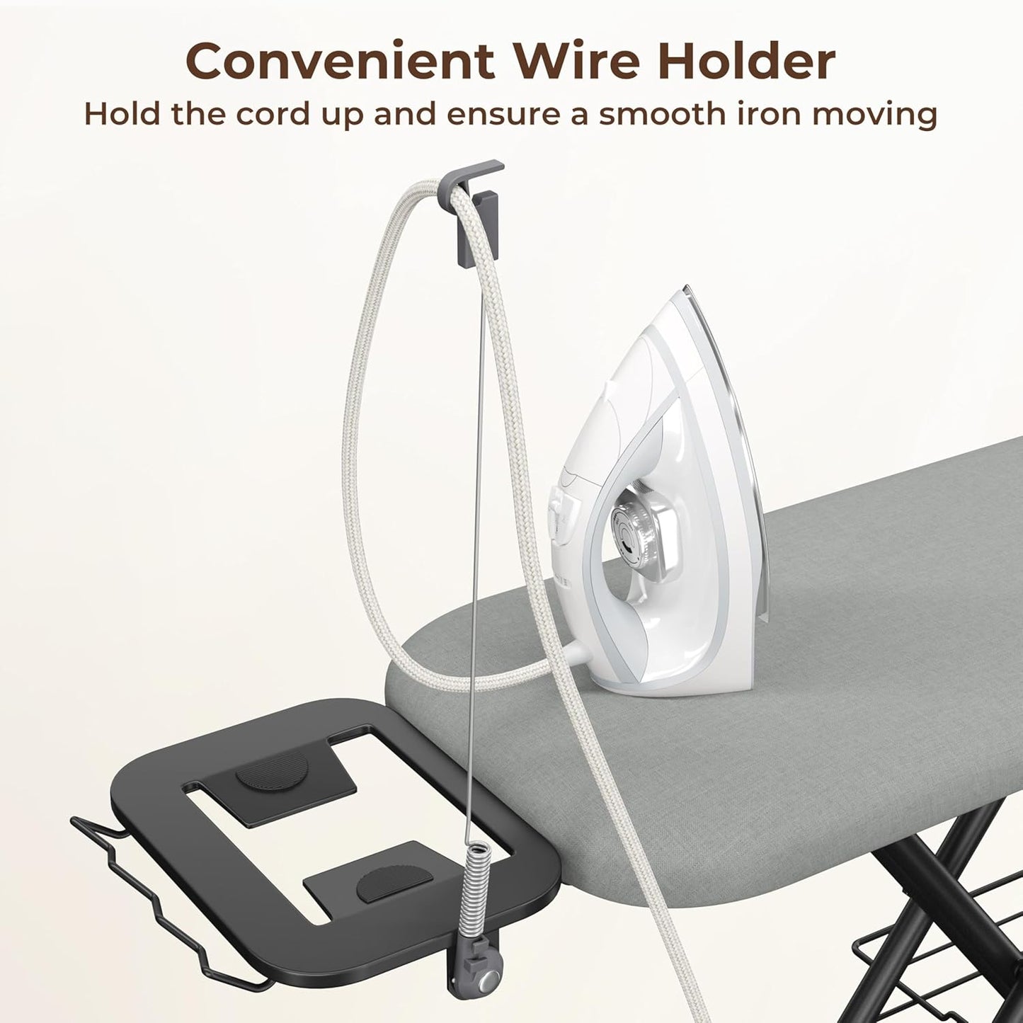 Yaheetech Ironing Board, Compact Iron Board with Cord Holder, Steam Iron Rest and Bottom Storage