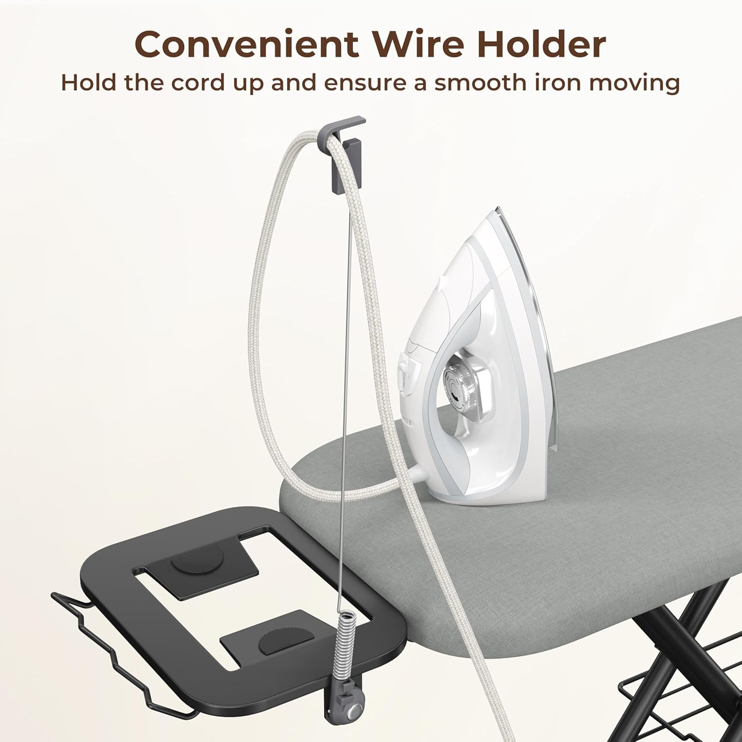 Yaheetech Ironing Board, Compact Iron Board with Cord Holder, Steam Iron Rest and Bottom Storage
