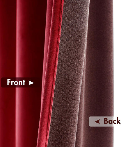 MIULEE Christmas Red Velvet Curtains Thermal Insulated Blackout Curtain Drapes for Bedroom Living