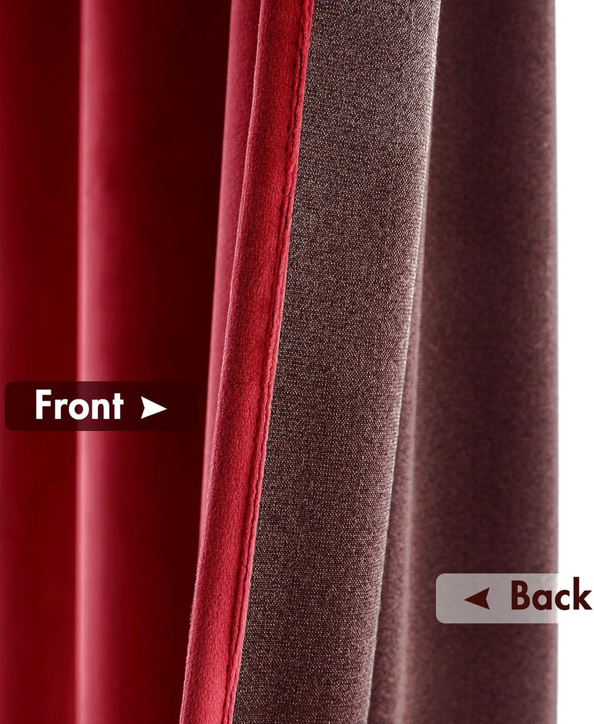 MIULEE Christmas Red Velvet Curtains Thermal Insulated Blackout Curtain Drapes for Bedroom Living