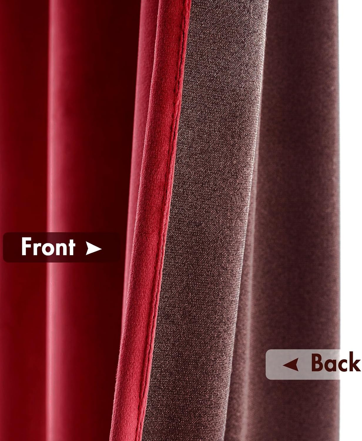 MIULEE Christmas Red Velvet Curtains Thermal Insulated Blackout Curtain Drapes for Bedroom Living