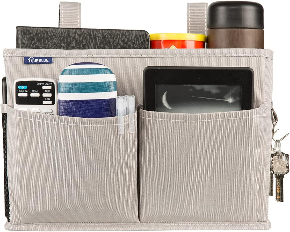 Surblue Bedside Caddy Hanging Bed Organizer Storage Bag Pocket for Bunk and Hospital Beds, College