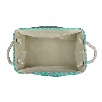DII Collapsible Polyester Storage Bin, Stained Glass, Aqua, Large Rectangle