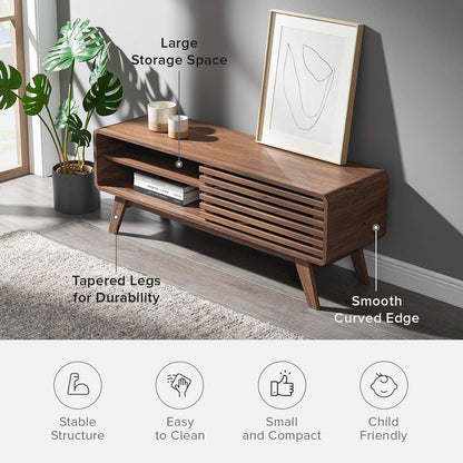 mopio Ensley TV Stand, Mid Century Modern for 55/60/65 inch TV, Farmhouse TV Stand, Entertainment