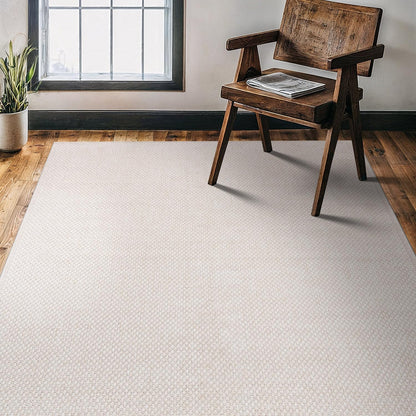 CAMILSON Easy Jute Rug 4x6, Indoor Outdoor Off-White Farmhouse Area Rugs for Living Room Patio and