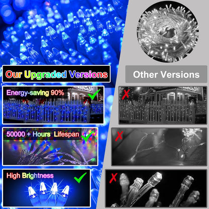 792 LED Christma Lights with 176 Drops, 82ft Outdoor Hanging lights with 8 Modes & Timer Memory