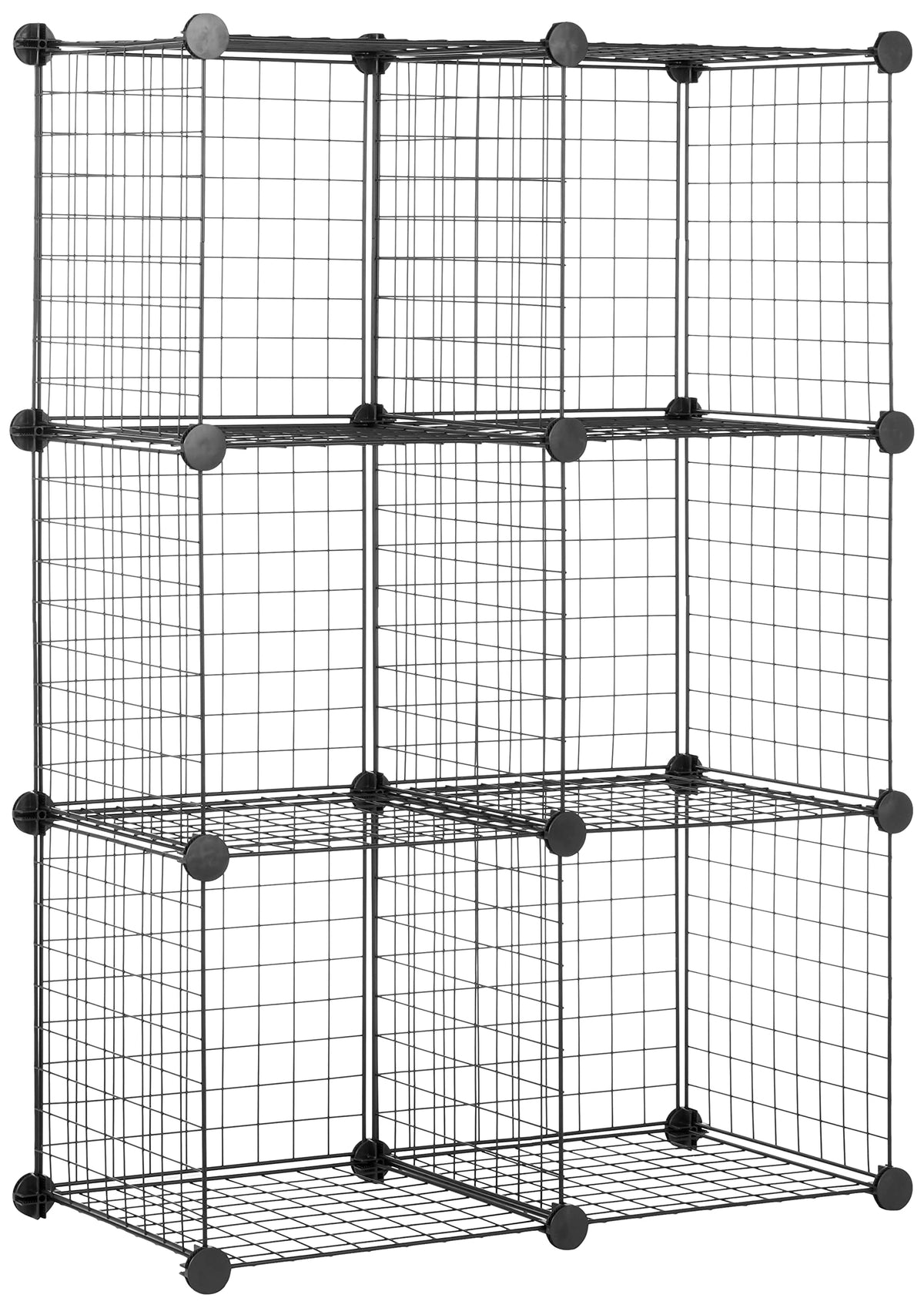 Amazon Basics 6 Cube Wire Grid Storage Organizer, Stackable Cubes, Cubby Bookcase, Display Shelf