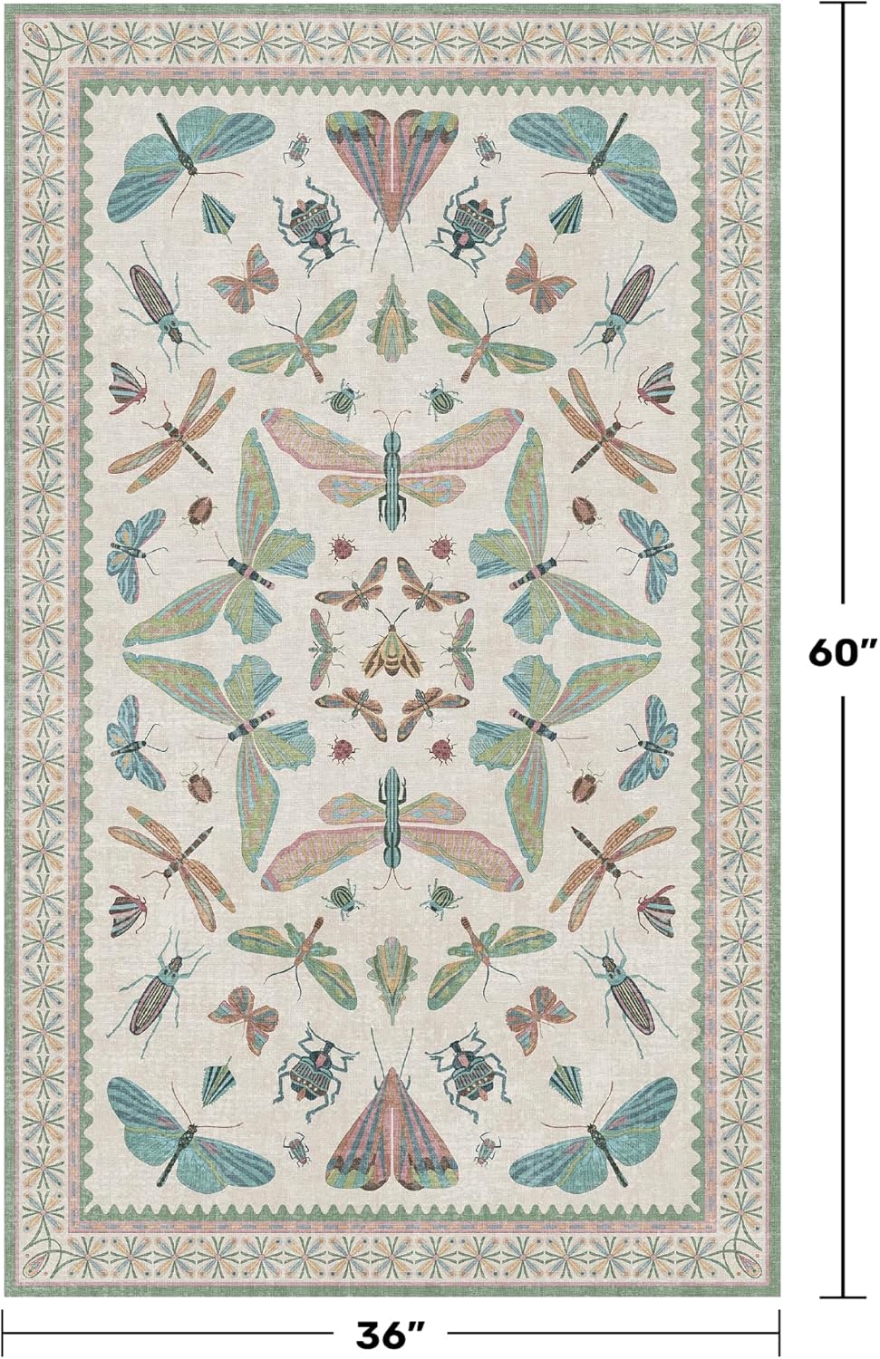 Washable Sage Green Large Entryway Rug, 3x5 Area Rugs for Laundry Room, Kitchen, Bedroom, Dorm
