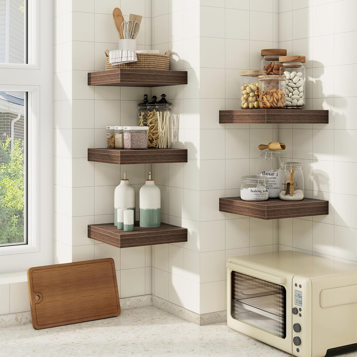 fuqing Floating Shelves for Wall, Bathroom Shelf Wall Mounted for Storage, Shelves with Invisible