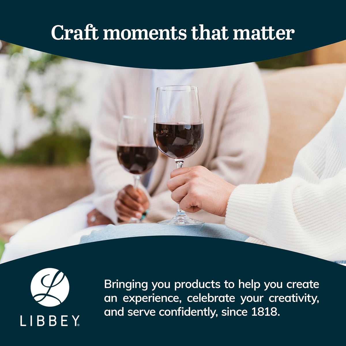 Libbey Vina Tall Wine Glasses Set, All Purpose Red and White Wine Glasses Set of 12, Professional