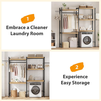 Double Row Over Washer and Dryer Storage Shelves, Laundry Room Organization and Storage, Heavy Duty