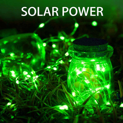Dazzle Bright 2 Pack Solar String Lights Outdoor, Total 80FT 240LED St. Patrick's Day Waterproof