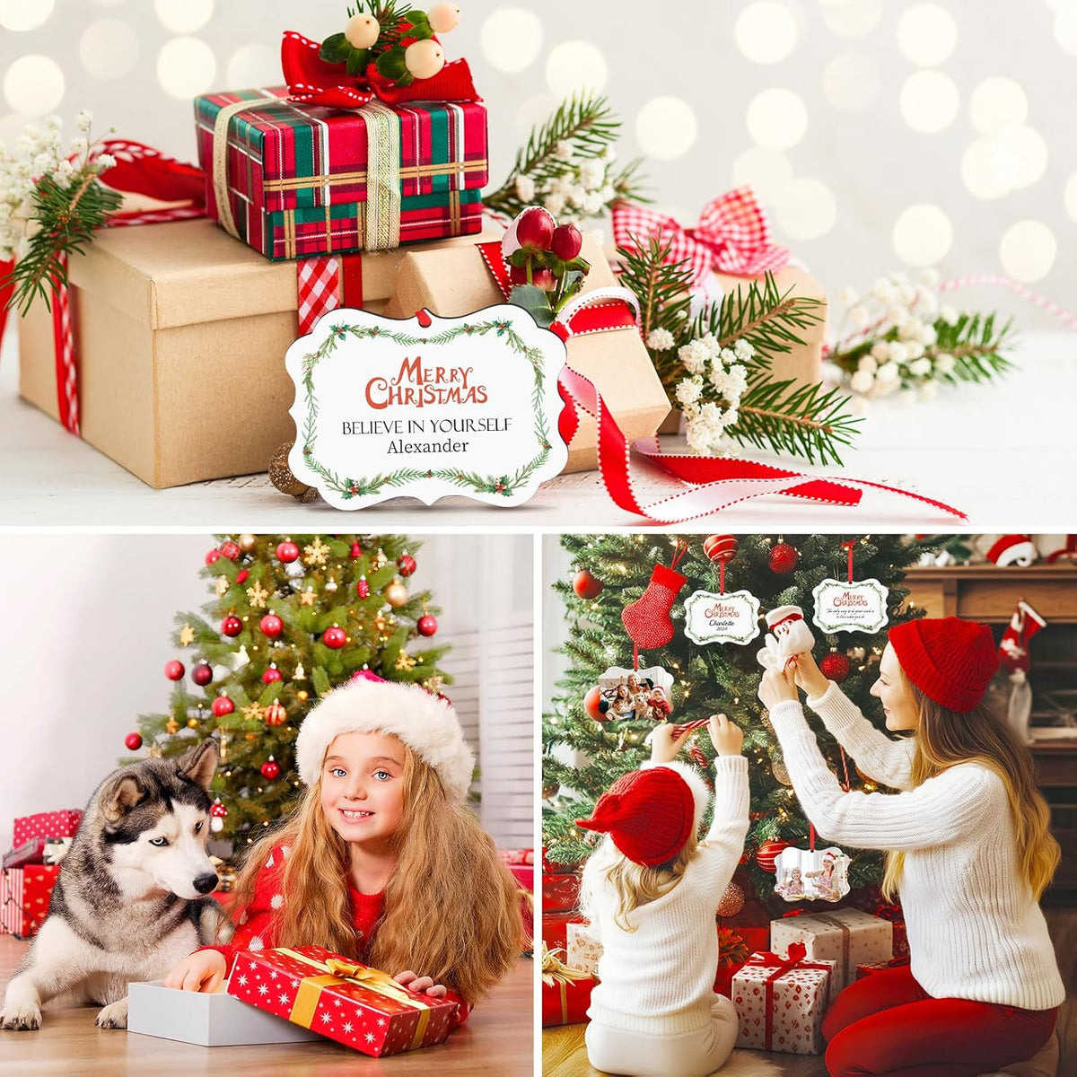 Personalized Christmas Ornaments 2025 Wood Custom Photo Picture Text Christmas Ornament