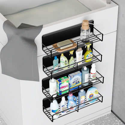 4 Pack Magnetic Spice Rack for Refrigerator, Magnetic Shelf Fridge Organizer for Kitchen Storage