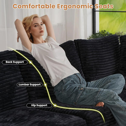 ovios Sectional Sofa Couch with L-Shape Chaise Sofa Bed, Comfy Modular Cloud Couches with Deep