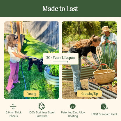 Vego garden 32" Extra Tall Raised Garden Bed Kits, 10 in 1 Modular Raised Planter Box for