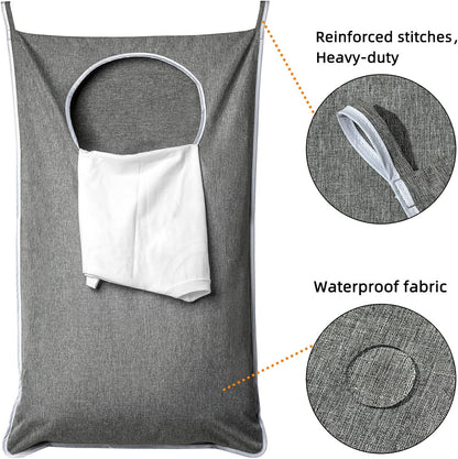 XL Hanging Laundry Hamper, Extra Large Tear-resistance Door Hamper with 2 Types Hooks for Dirty