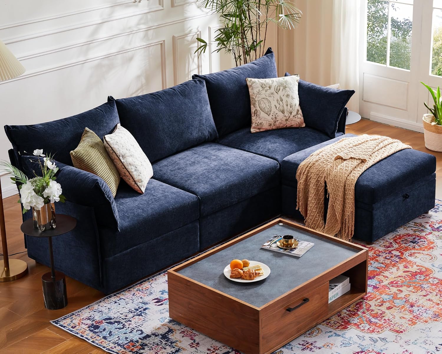 102.6" Modular Sectional Sofa, L Shaped Couch Set for Living Room, 3-Seater Comfy Cloud Couches