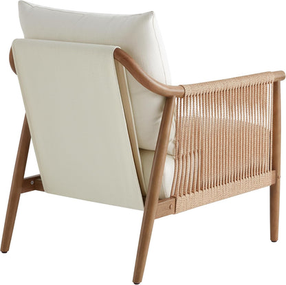 CHITA Braid Armchair, Modern Accent Chair for Living Room, Cream