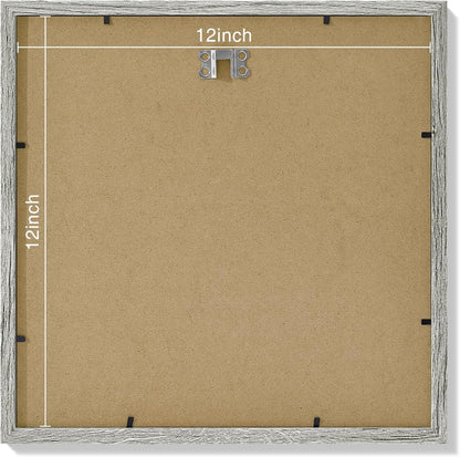 Vittanly 12x12 Picture Frames Set of 9, Shatter Resistant Plexiglass, Display 8x8 Pictures with Mat
