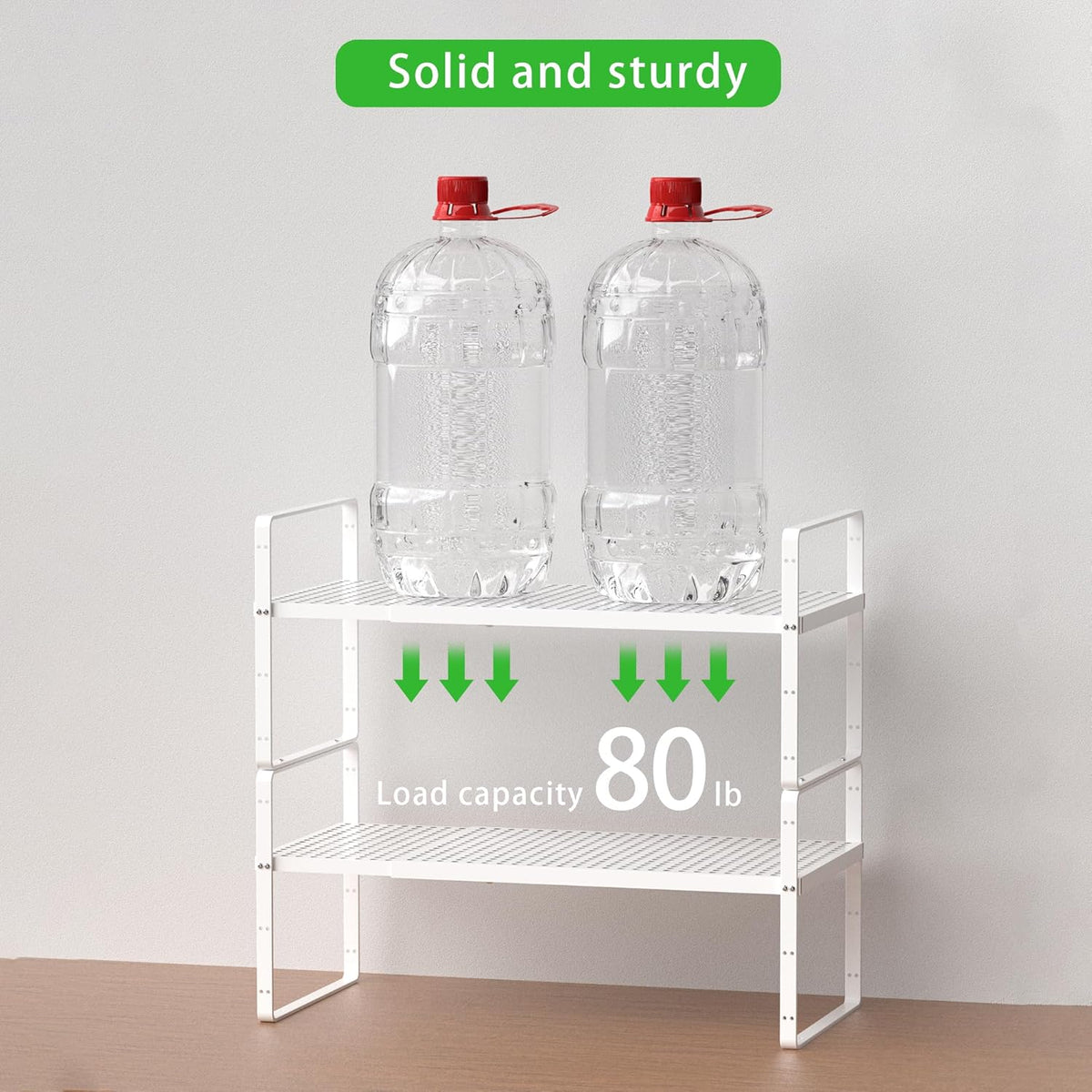 Expandable Cabinet Storage Shelf Stackable Organizer Rack for Kitchen Bathroom Pantry Spice