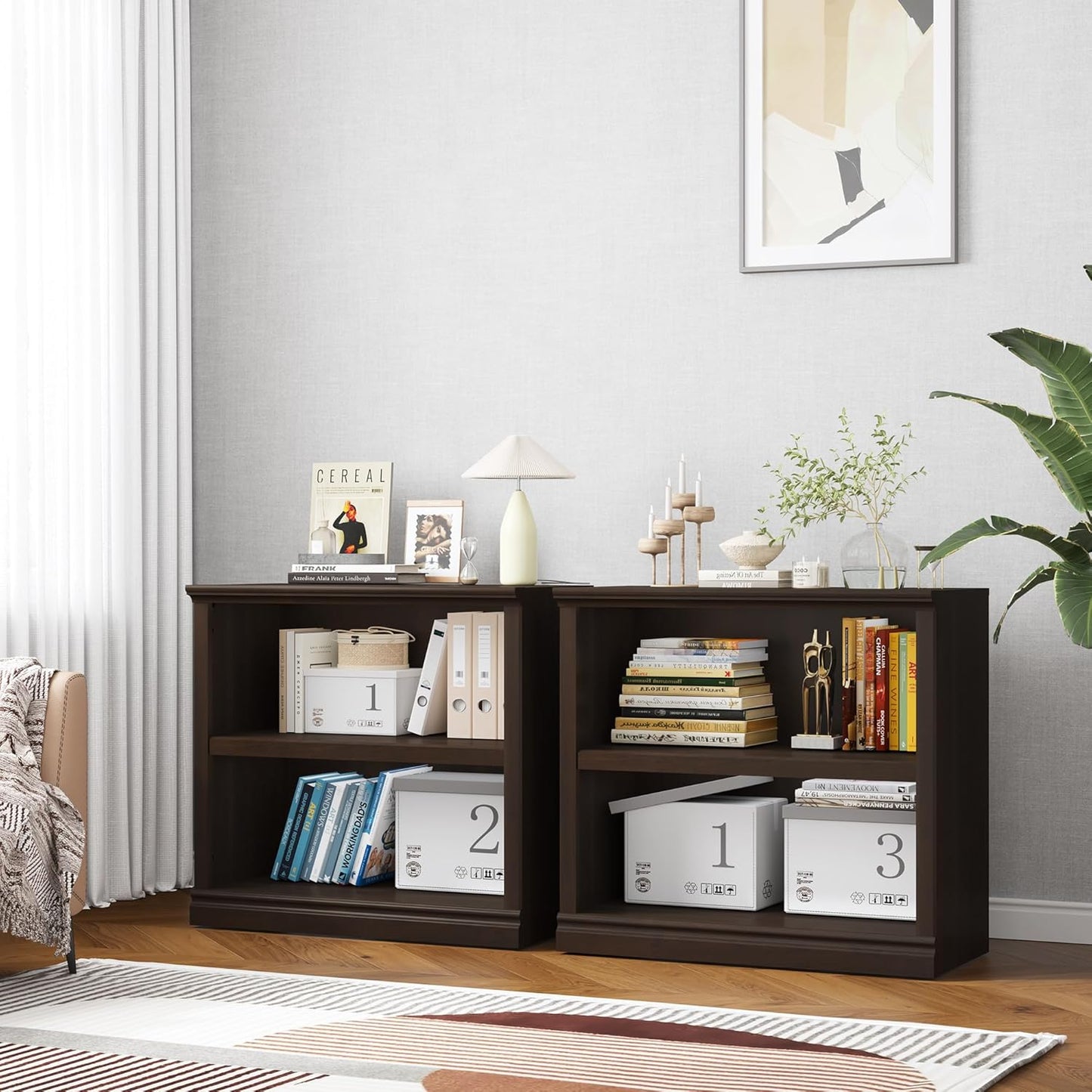 Bookcase, Open Storage Book Cases/Shelves, Floor Standing Indoor Furniture 2 Shelf Book case for