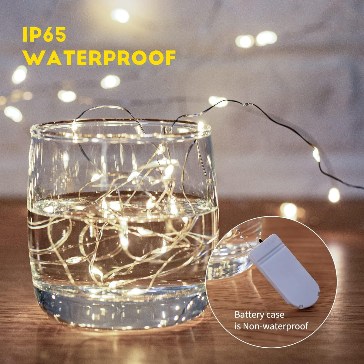 Brightown 24 Pack LED Fairy Lights Battery Operated 7 ft 20 LED String Light Waterproof Silver Wire