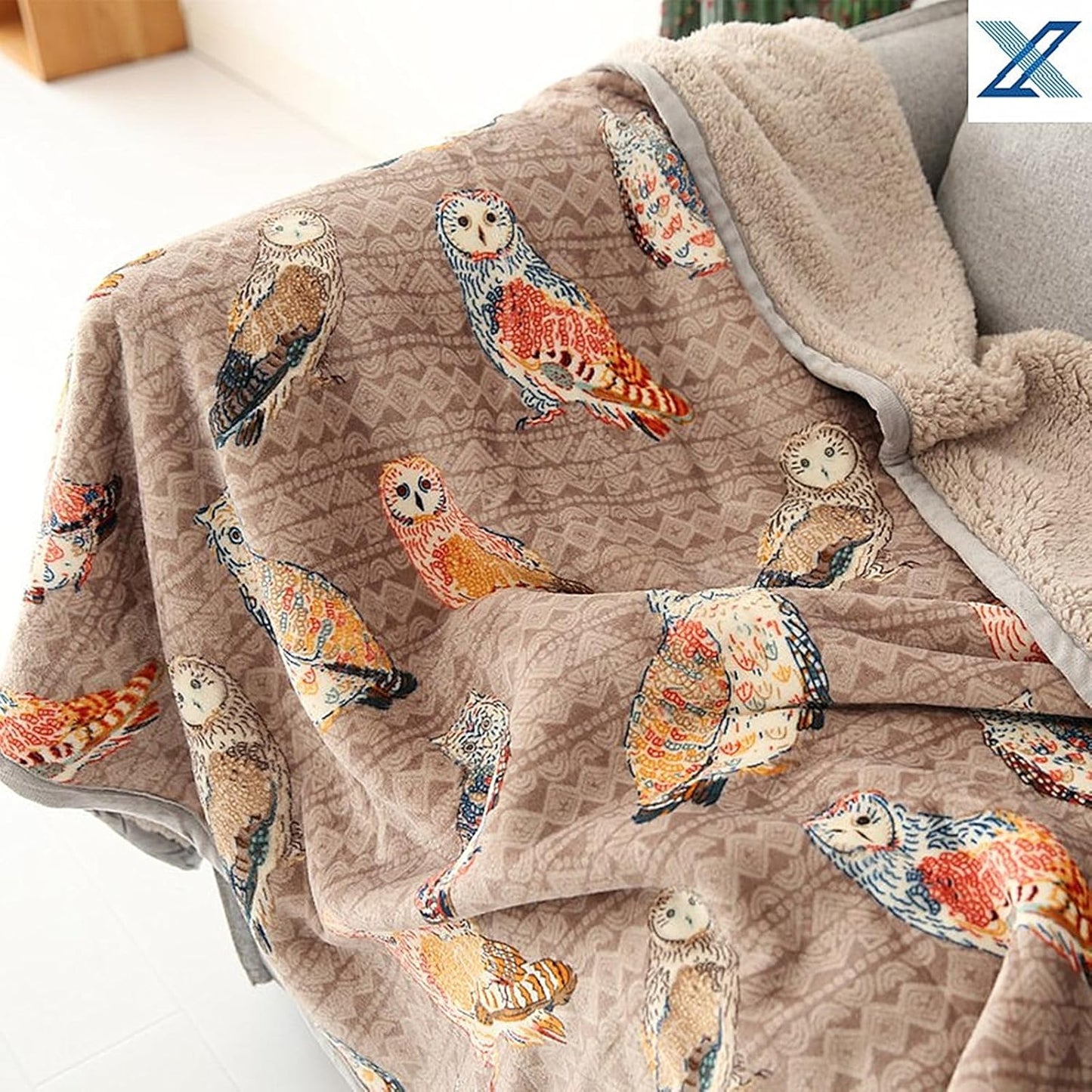 UKELER Owl Bed Blanket King Size 90'' x 108'', Soft Cozy Warm Fleece Throw Blanket for