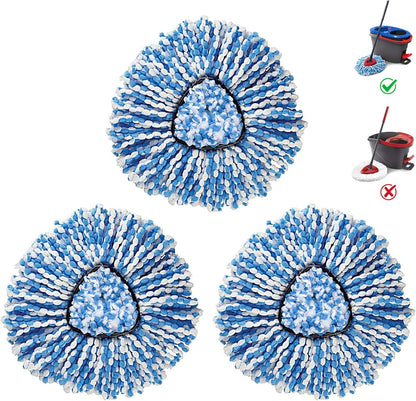 BonusLife 3-Pack Mop Head for O-Ceda RinseClean Spin Mop Refill 2-Tank System Only Easy Cleaning