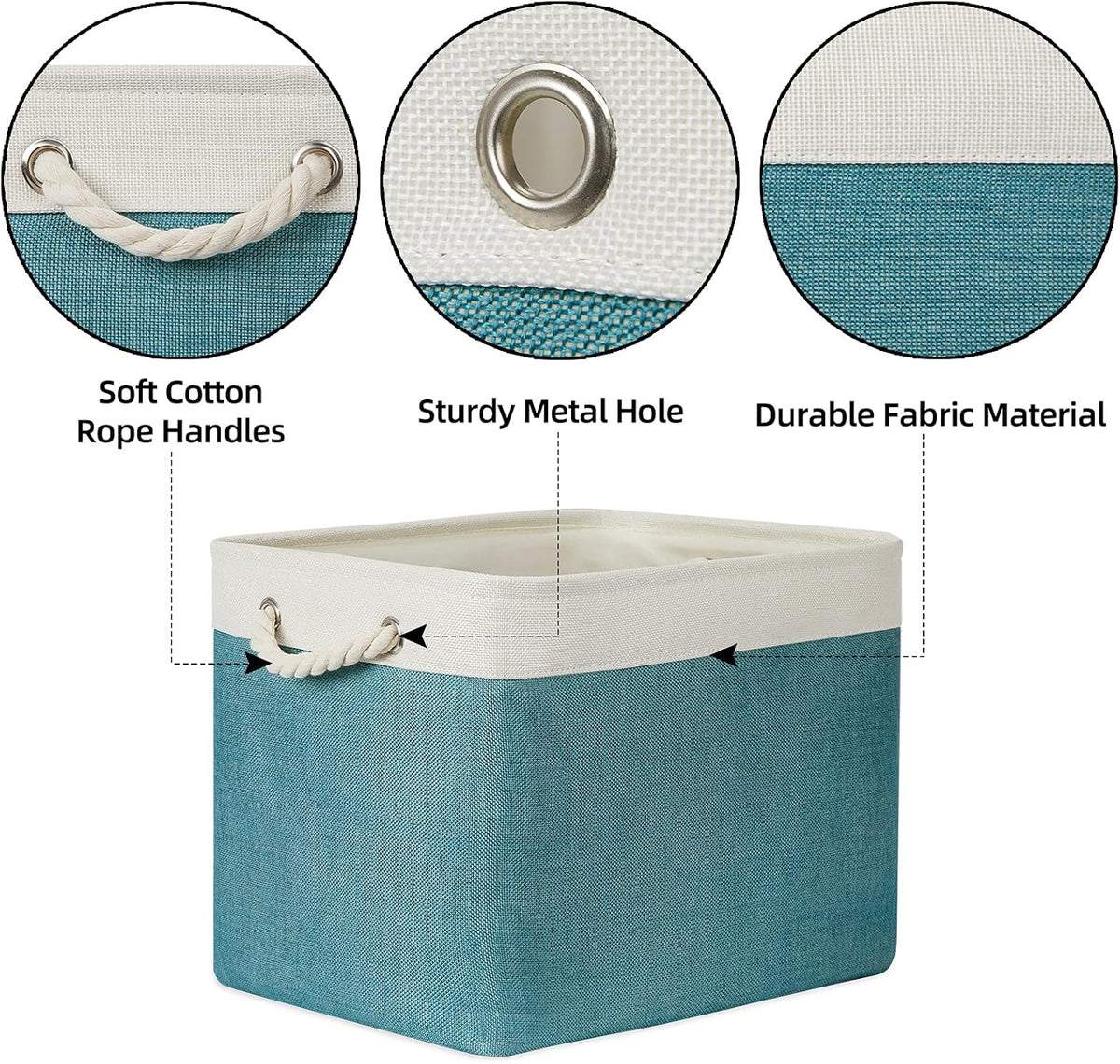 Bidtakay Foldable Storage Bins Set of 2 Tall Cloth Baskets 16" X 11.8" X 11.8" Decorative