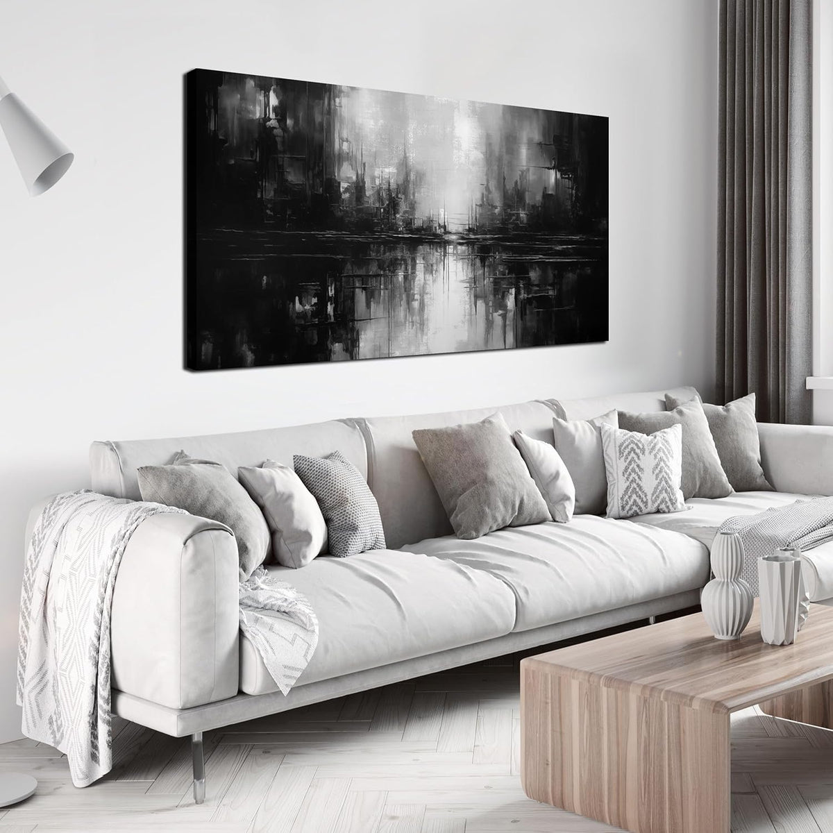 TYTAUPT Abstract Canvas Wall Art For Living Room Black and White Wall Art For Office Bedroom Wall