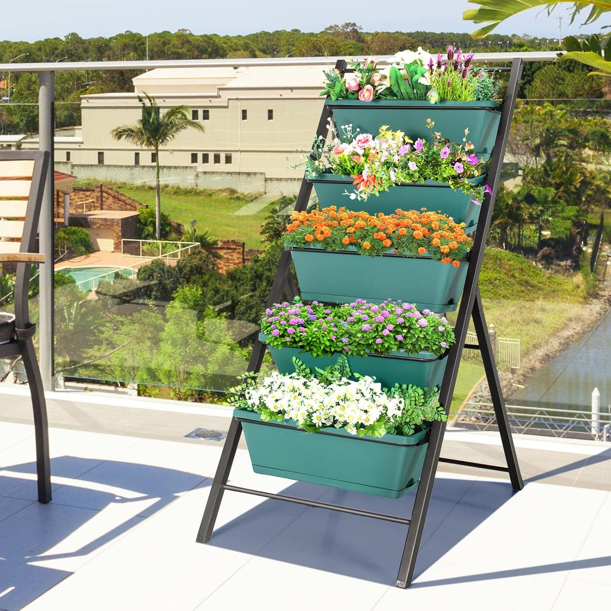 S AFSTAR 5-Tier Vertical Garden Planter, 5-Layer Raised Garden Bed with 5 Detachable Planter Boxes