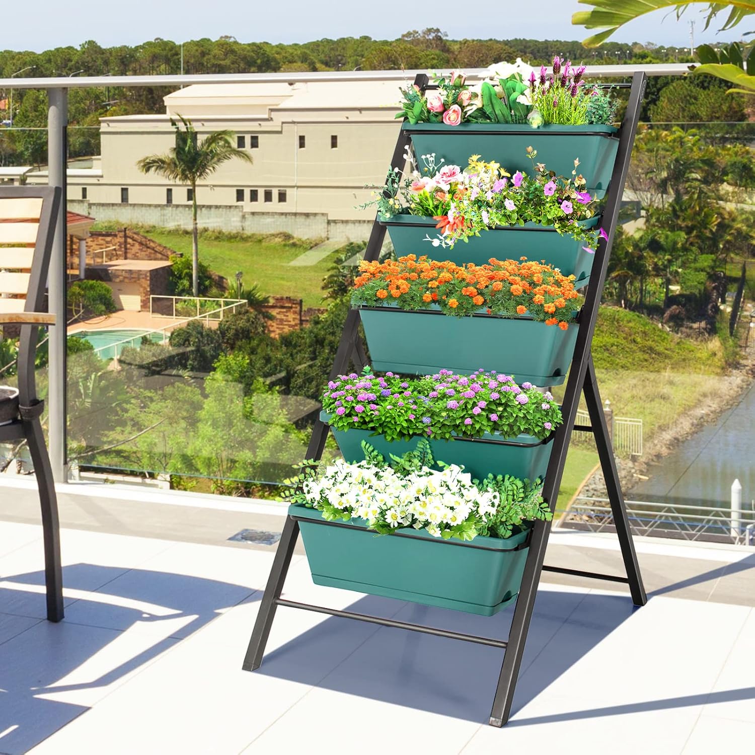 S AFSTAR 5-Tier Vertical Garden Planter, 5-Layer Raised Garden Bed with 5 Detachable Planter Boxes