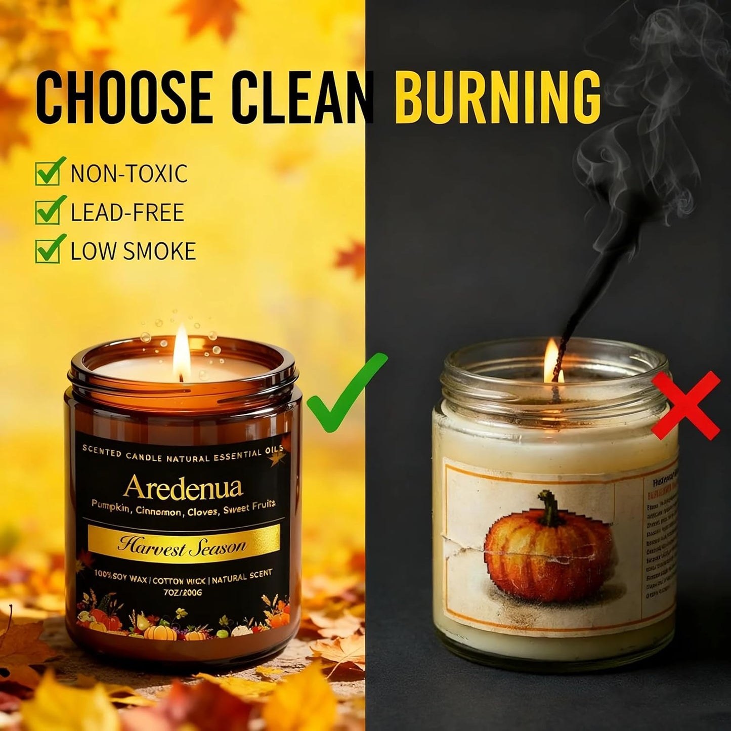 Harvest Season Candle - Fall Harvest Candle | Autumn Scented Candle - 7oz Soy Candles for Home