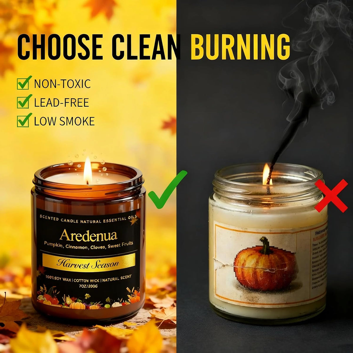 Harvest Season Candle - Fall Harvest Candle | Autumn Scented Candle - 7oz Soy Candles for Home